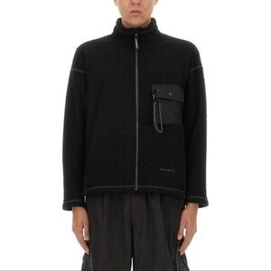 And Wander Men's Black Sweater with Pocket Detail